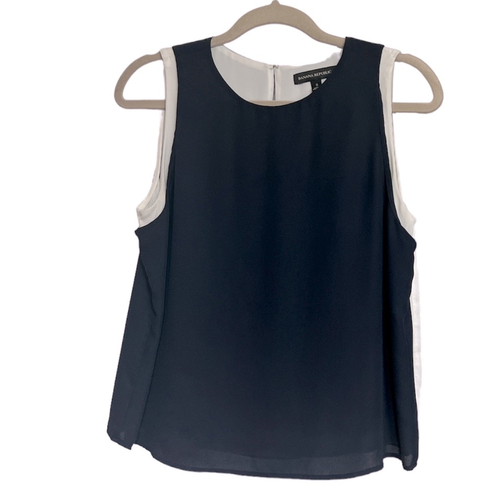Banana Republic Sleeveless Navy Blue Blouse